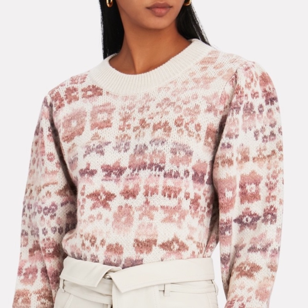 LoveShackFancy Heirloom Jacquard Kirsten Wool & Alpaca-Blend Pullover 💕